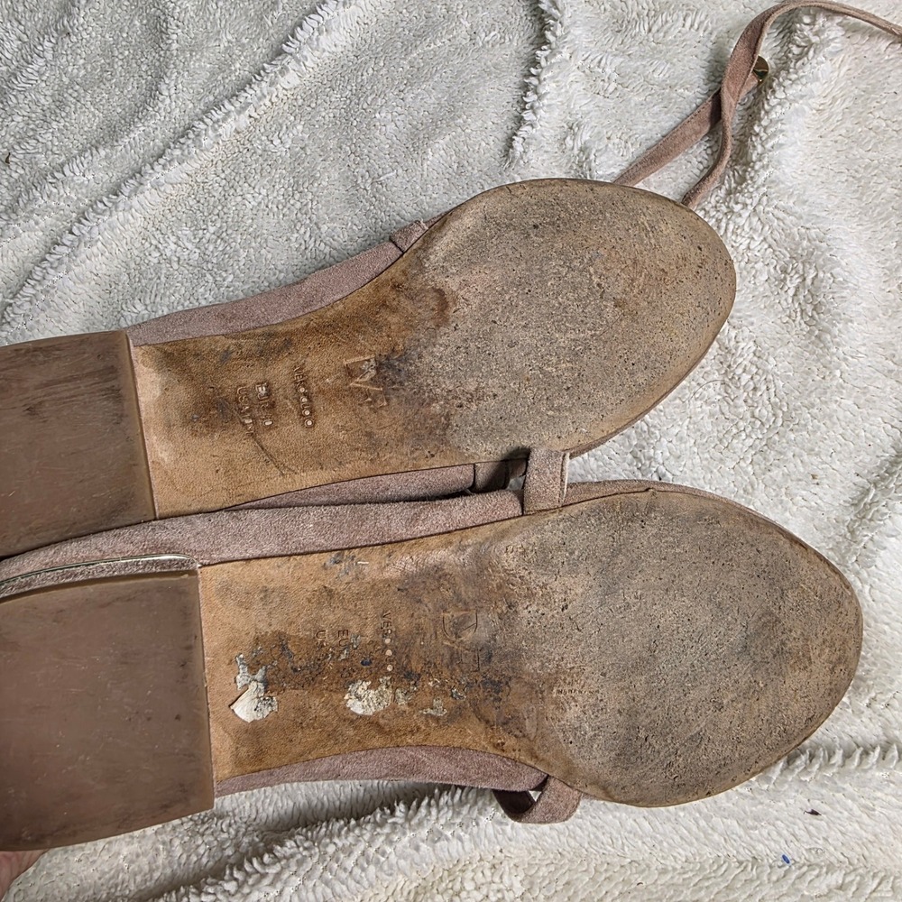 Diane von Furstenberg Lace Up Ankle Wrap Ballet Flats Tan Suede Women 10 - Picture 7 of 9